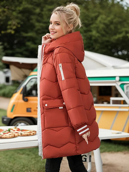 Climaya | Stylische Pufferjacke – oberschenkellang mit Kordelzug