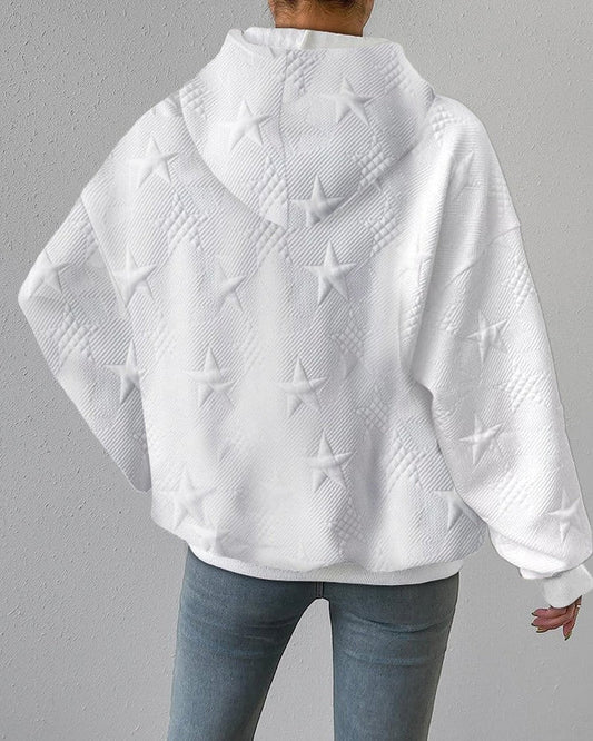 Fudus | Modischer Kapuzenpullover Mit Erhabenem Stern Für Frauen