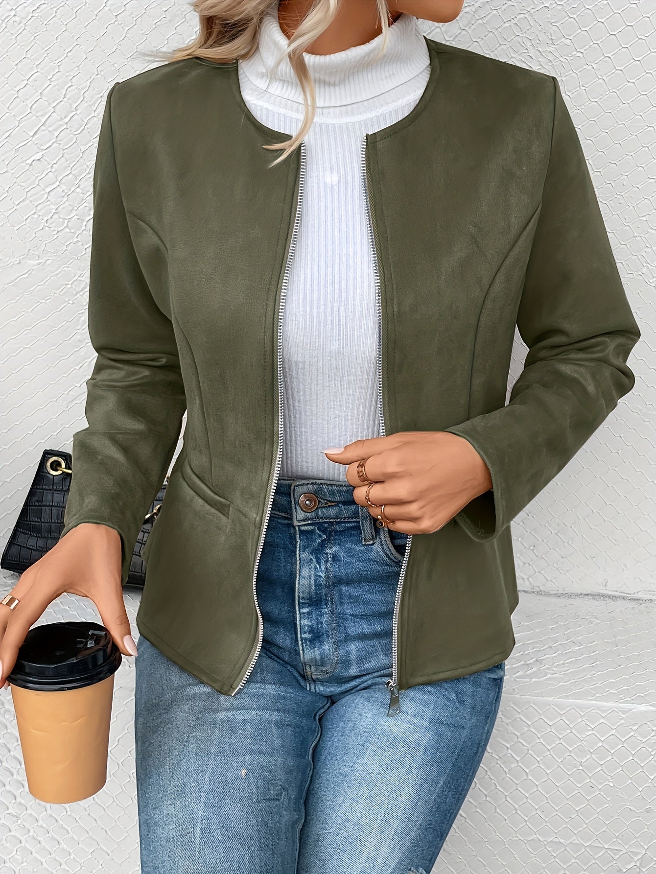 Leymirae | Braune Langarm Zip-Up Jacke