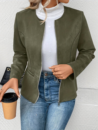 Leymirae | Braune Langarm Zip-Up Jacke