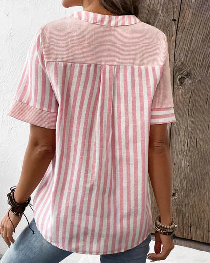 Barbara - Elegante Bluse mit Kunsthandwerksdruck für Damen