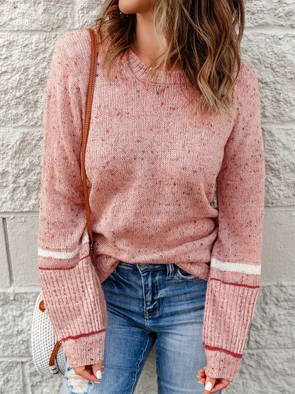 Jo - Marmorierter Pullover mit Rundhalsausschnitt für Frauen