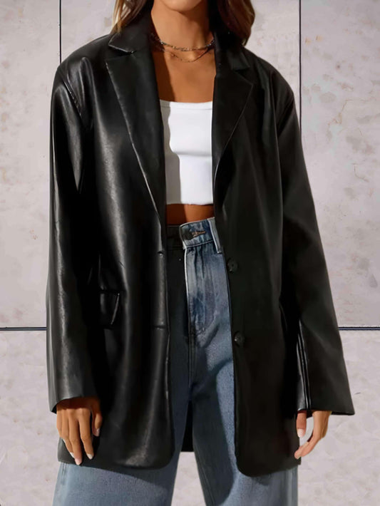 Aloisia - Elegante Damen-Lederjacke mit Reverskragen