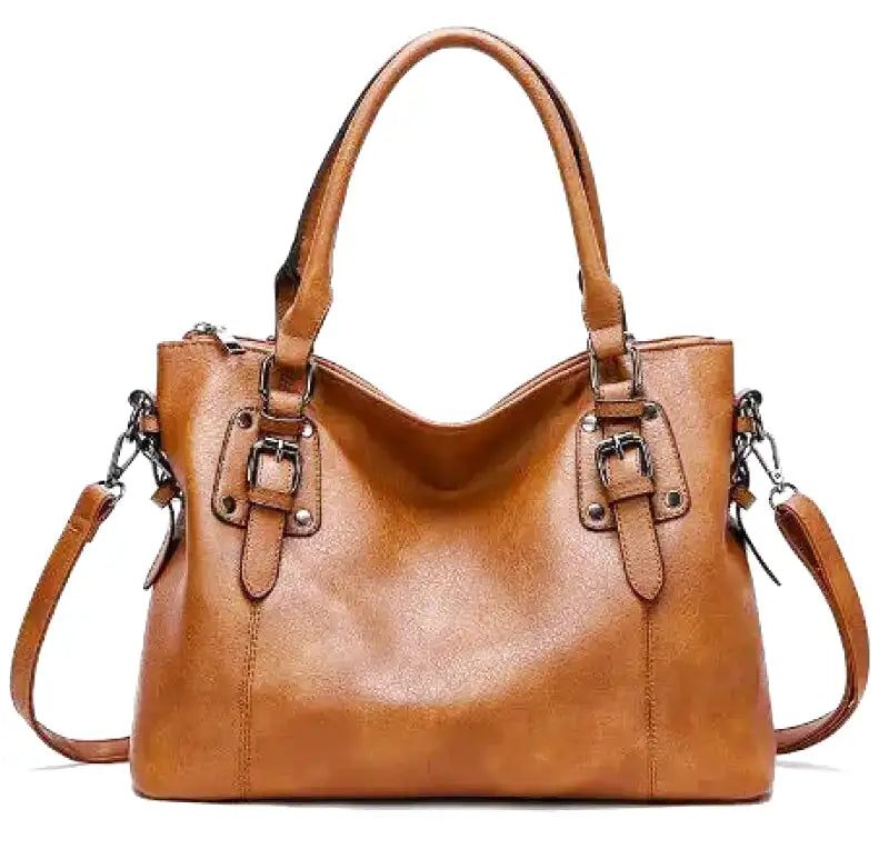 Isabella - Vintage-Handtasche aus weichem Leder mit großem Fassungsvermögen und Schultergurt