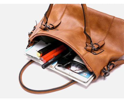Isabella - Vintage-Handtasche aus weichem Leder mit großem Fassungsvermögen und Schultergurt