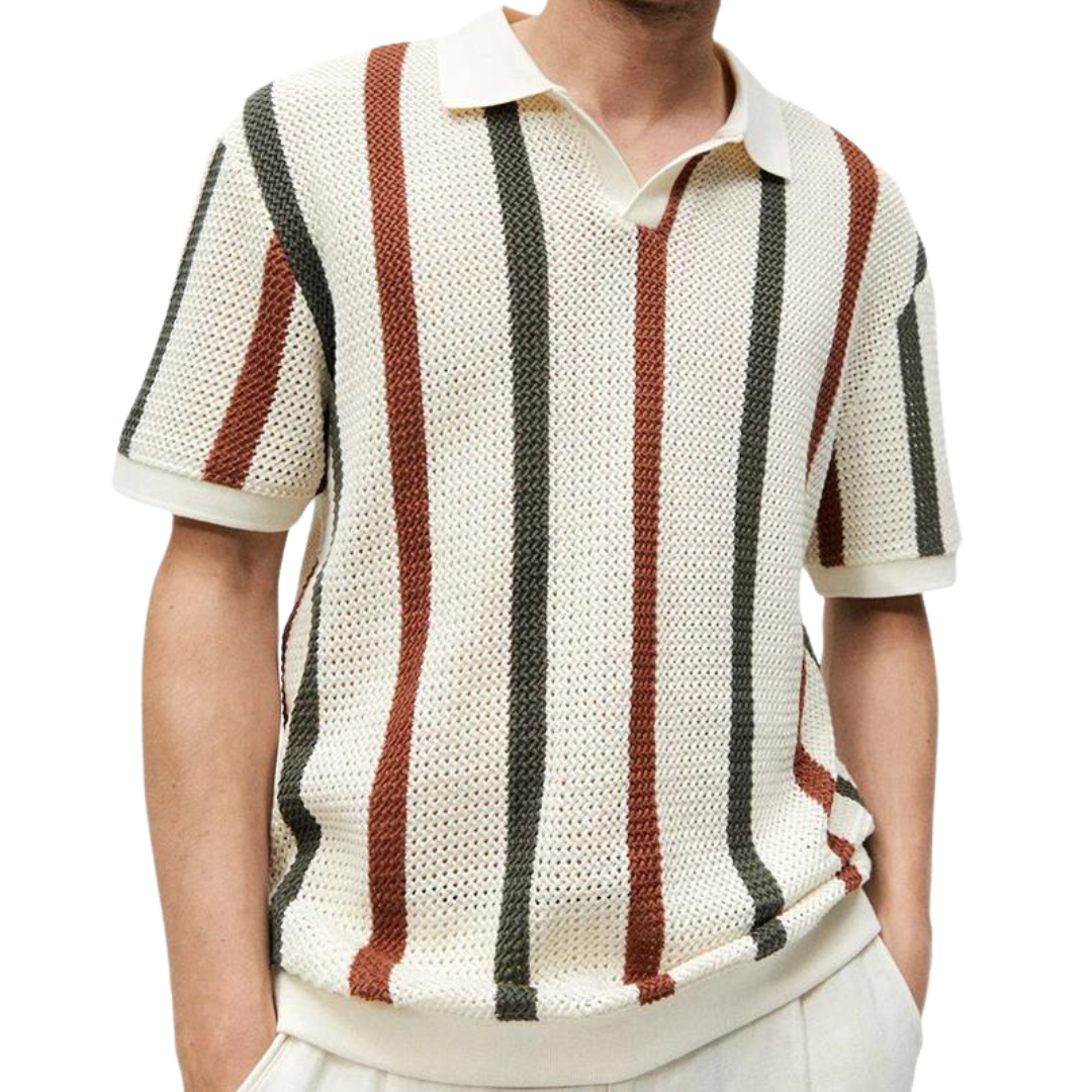 Gestreiftes Herren-Sommerstrickhemd - Allan