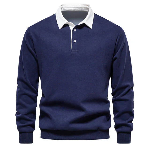Herren Langarm Polo-Shirt mit Kragen | Klassisches Poloshirt für Freizeit & Alltag