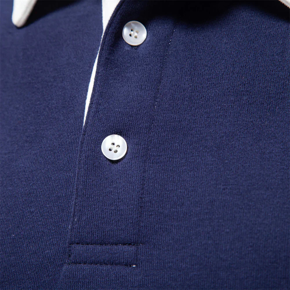 Herren Langarm Polo-Shirt mit Kragen | Klassisches Poloshirt für Freizeit & Alltag
