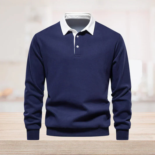 Herren Langarm Polo-Shirt mit Kragen | Klassisches Poloshirt für Freizeit & Alltag