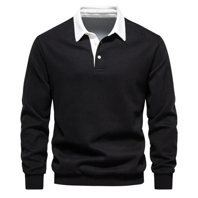 Herren Langarm Polo-Shirt mit Kragen | Klassisches Poloshirt für Freizeit & Alltag