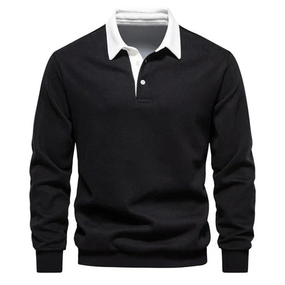 Herren Langarm Polo-Shirt mit Kragen | Klassisches Poloshirt für Freizeit & Alltag