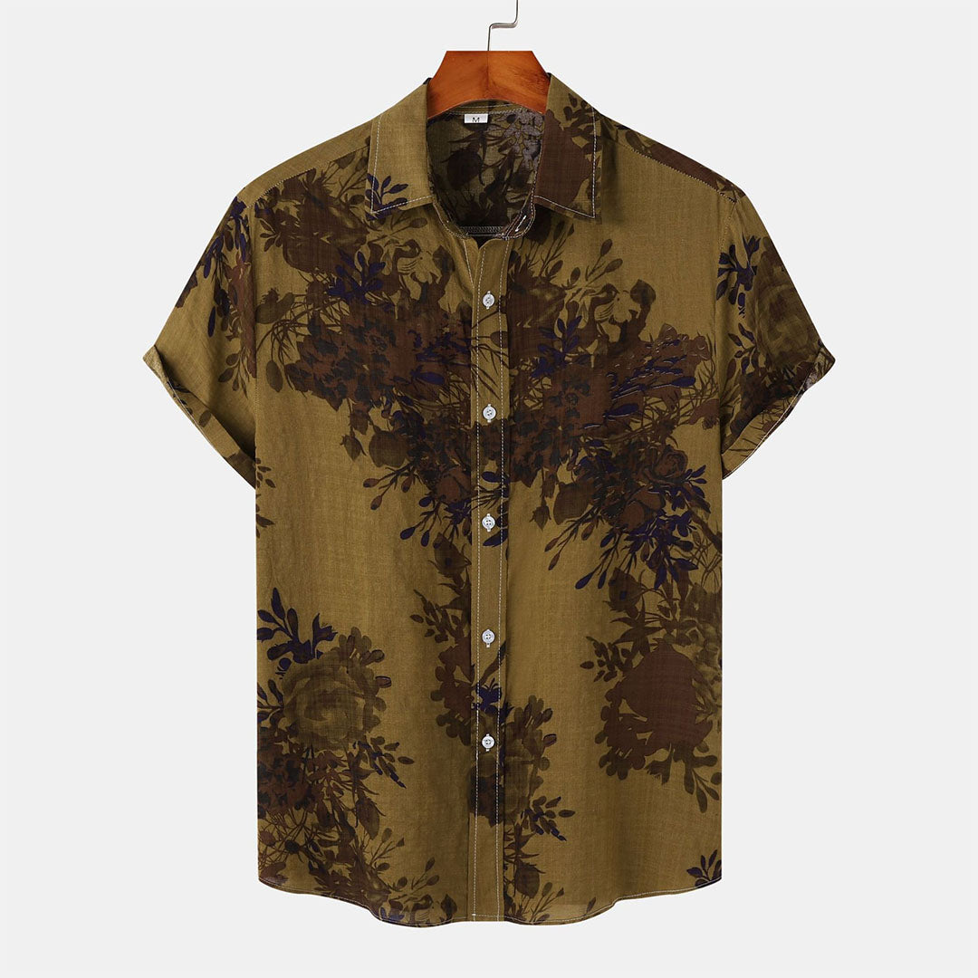 Herrenhemd slim fit floral Sommer