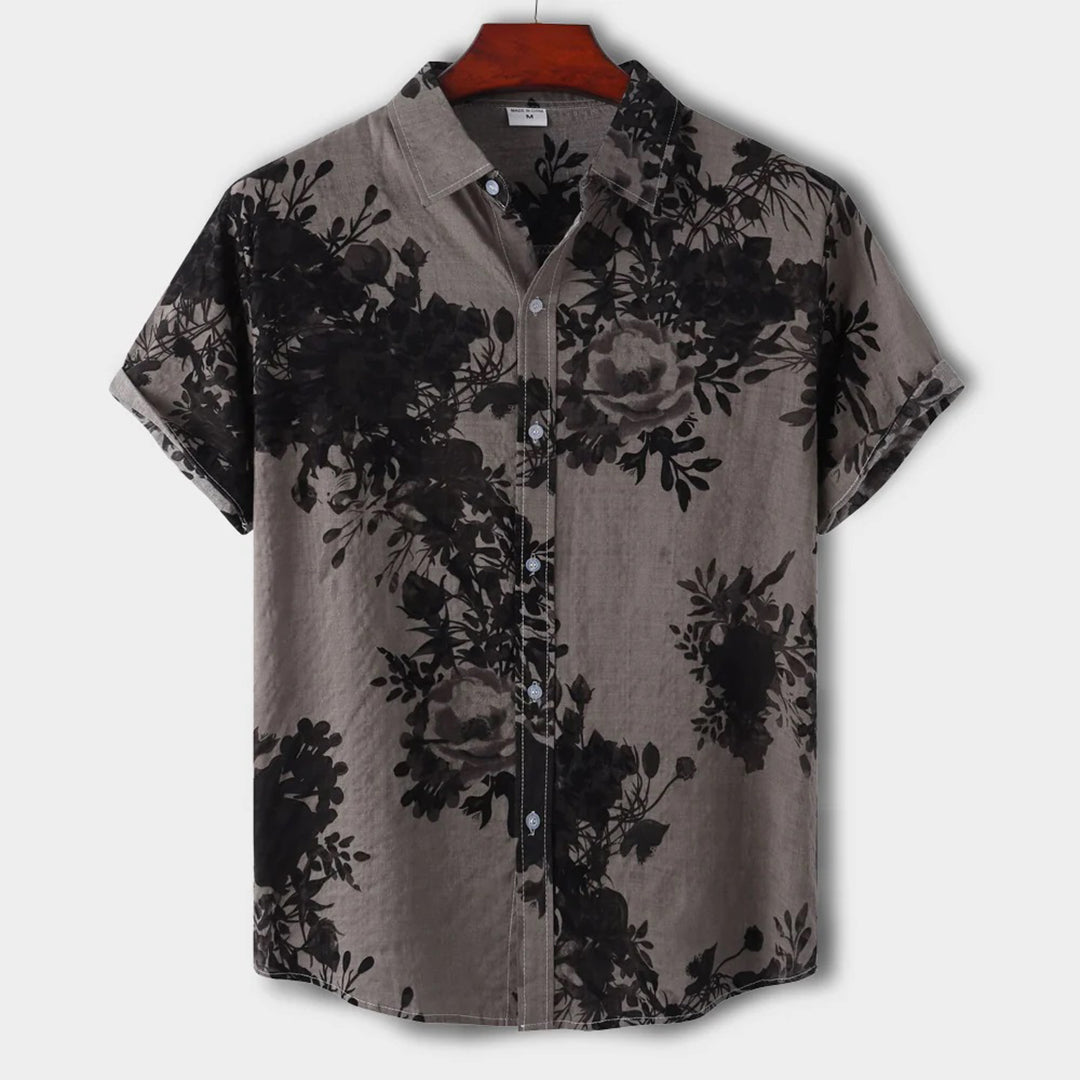 Herrenhemd slim fit floral Sommer