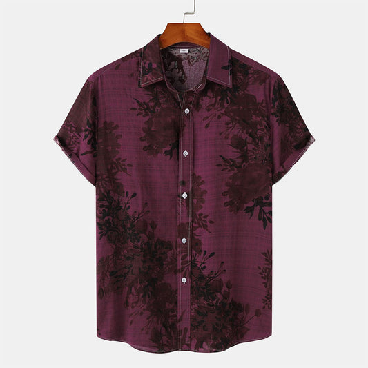 Herrenhemd slim fit floral Sommer