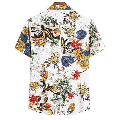 Stylisches Herren Kurzarm Hemd mit Vintage Druck