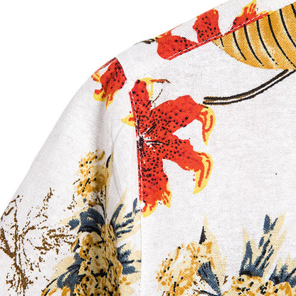 Stylisches Herren Kurzarm Hemd mit Vintage Druck