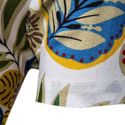 Stylisches Herren Kurzarm Hemd mit Vintage Druck aus Baumwolle