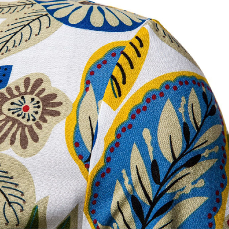 Stylisches Herren Kurzarm Hemd mit Vintage Druck aus Baumwolle