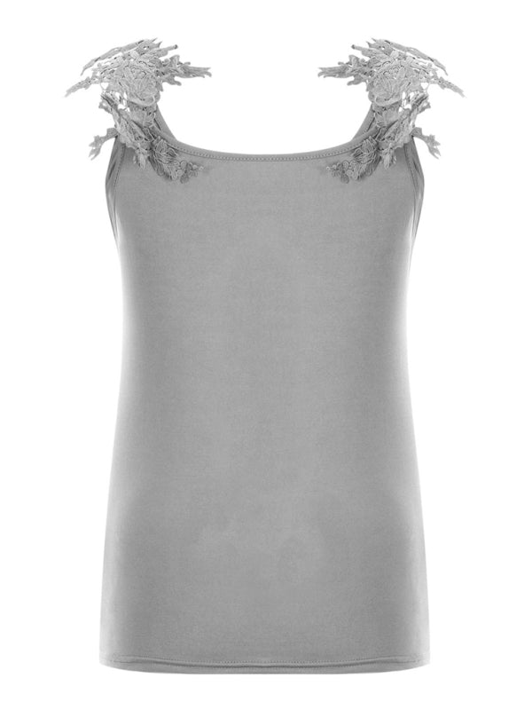 Fudus | Sommer U-ausschnitt Spitzen Tanktop