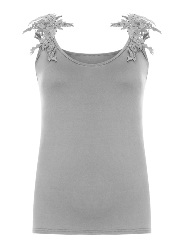 Fudus | Sommer U-ausschnitt Spitzen Tanktop
