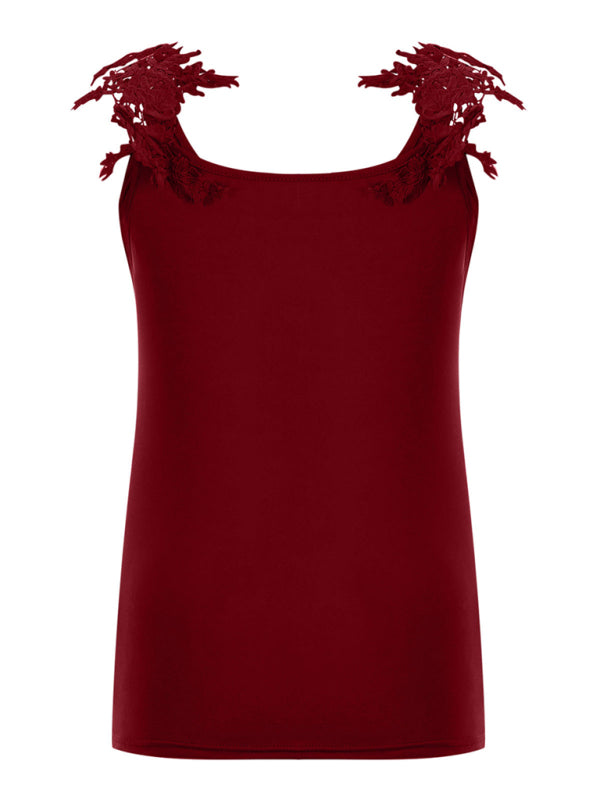 Fudus | Sommer U-ausschnitt Spitzen Tanktop