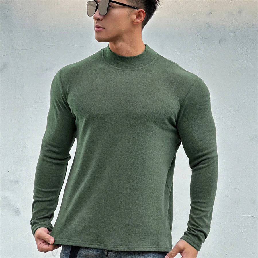 Ari - Slim Fit Rollkragen-Langarmhemd für Herren