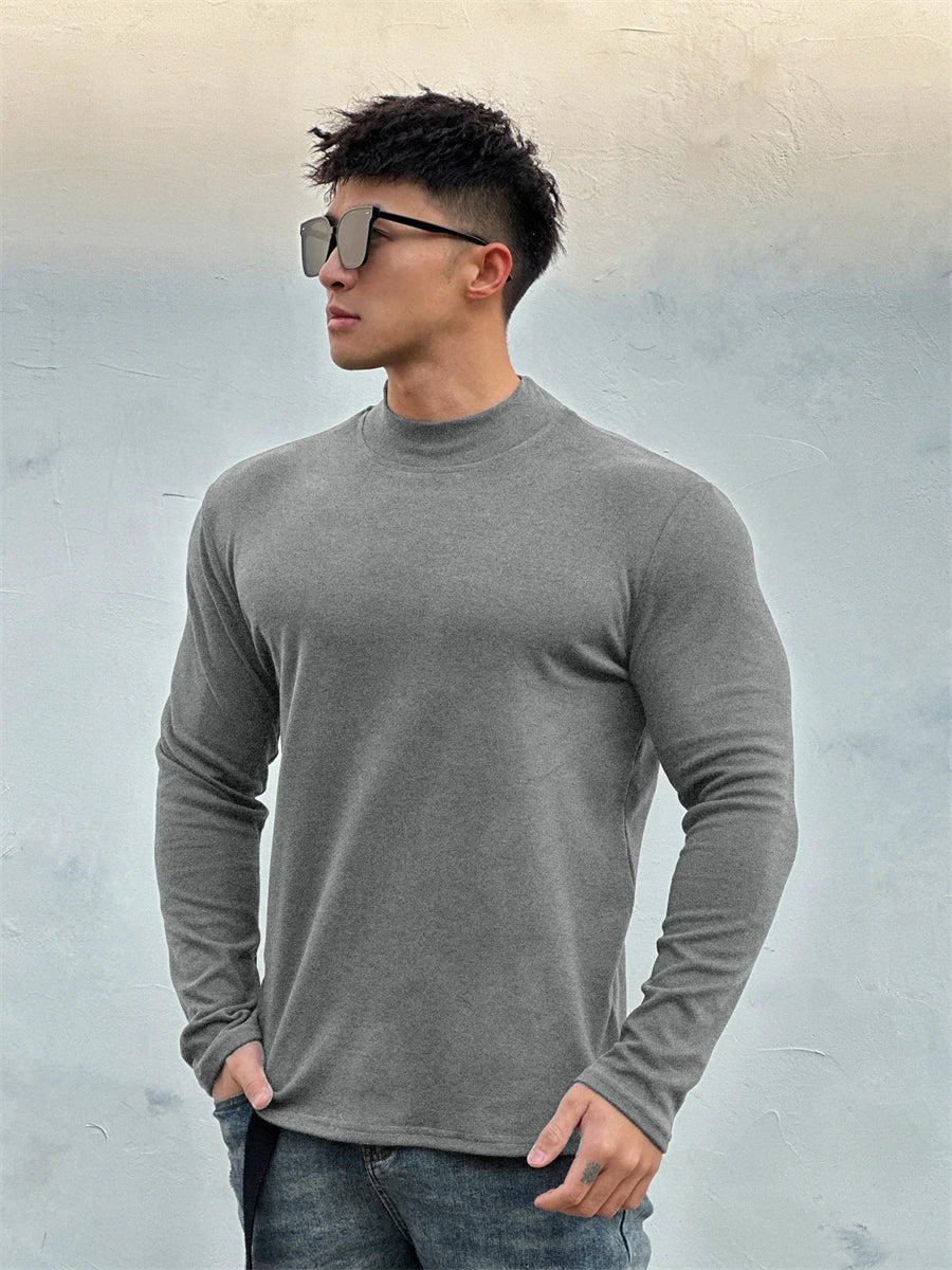 Ari - Slim Fit Rollkragen-Langarmhemd für Herren