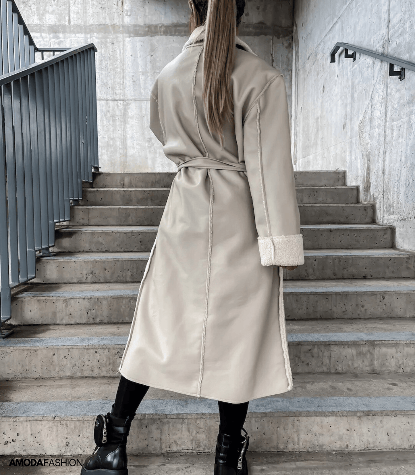 Dalas | Jacke aus Leder und Fleece zum Schnüren