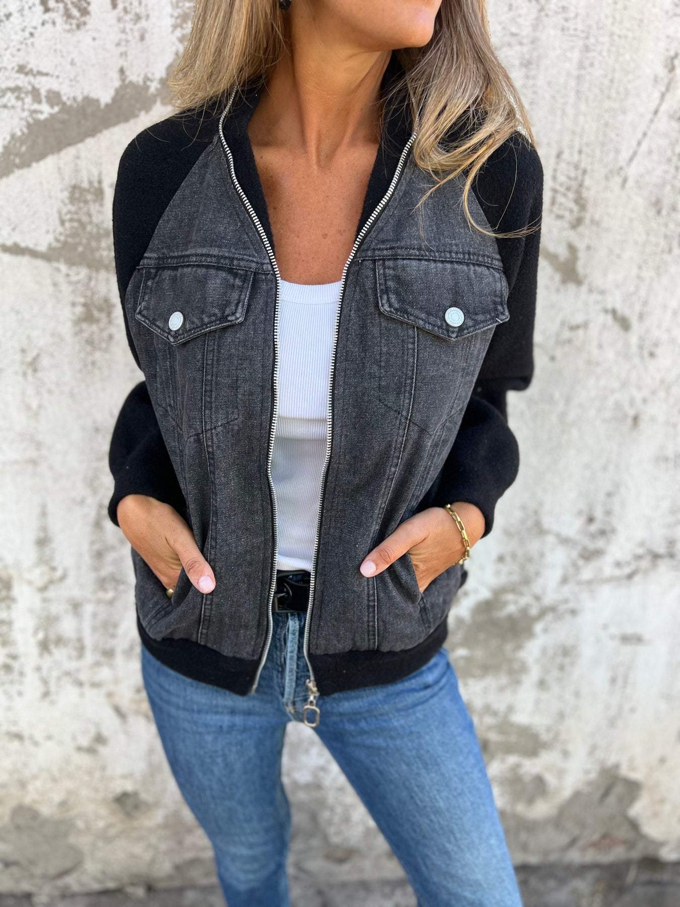 Poiris | Moderne Jacke mit Denim