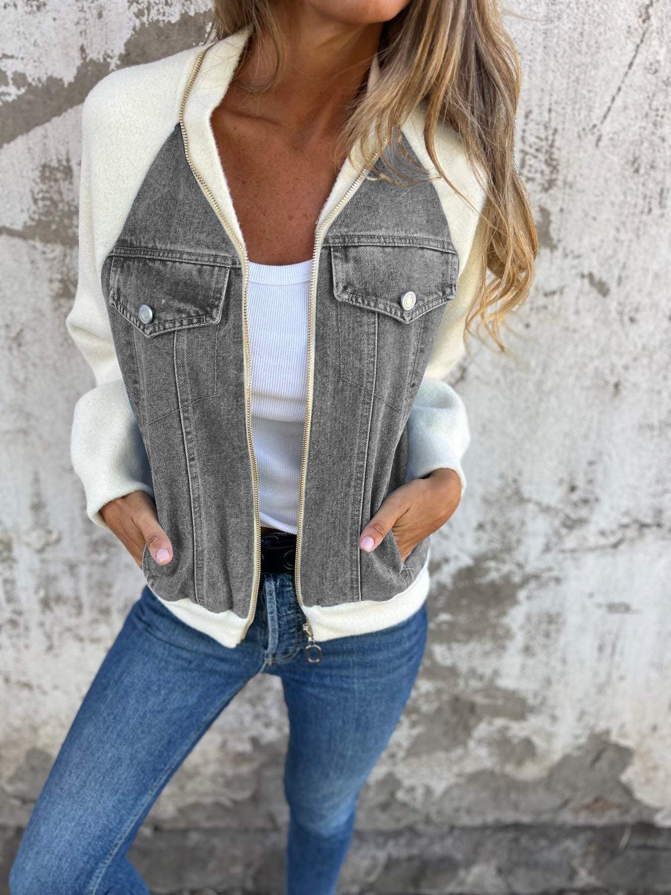 Poiris | Moderne Jacke mit Denim