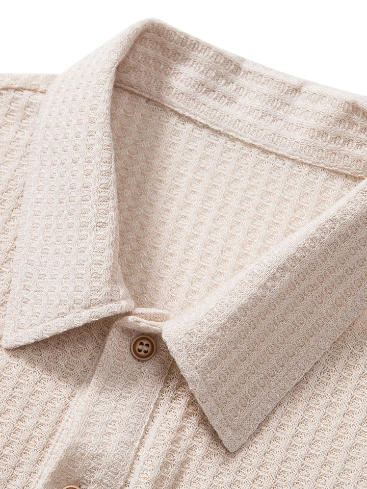 Gestricktes Waffel-Poloshirt - Chen