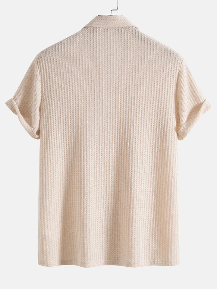 Gestricktes Waffel-Poloshirt - Chen