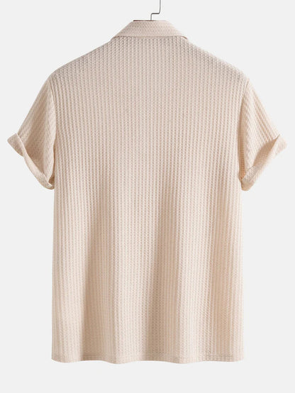 Gestricktes Waffel-Poloshirt - Chen