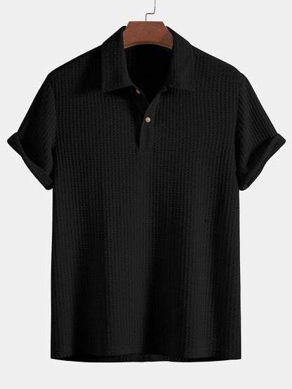 Gestricktes Waffel-Poloshirt - Chen