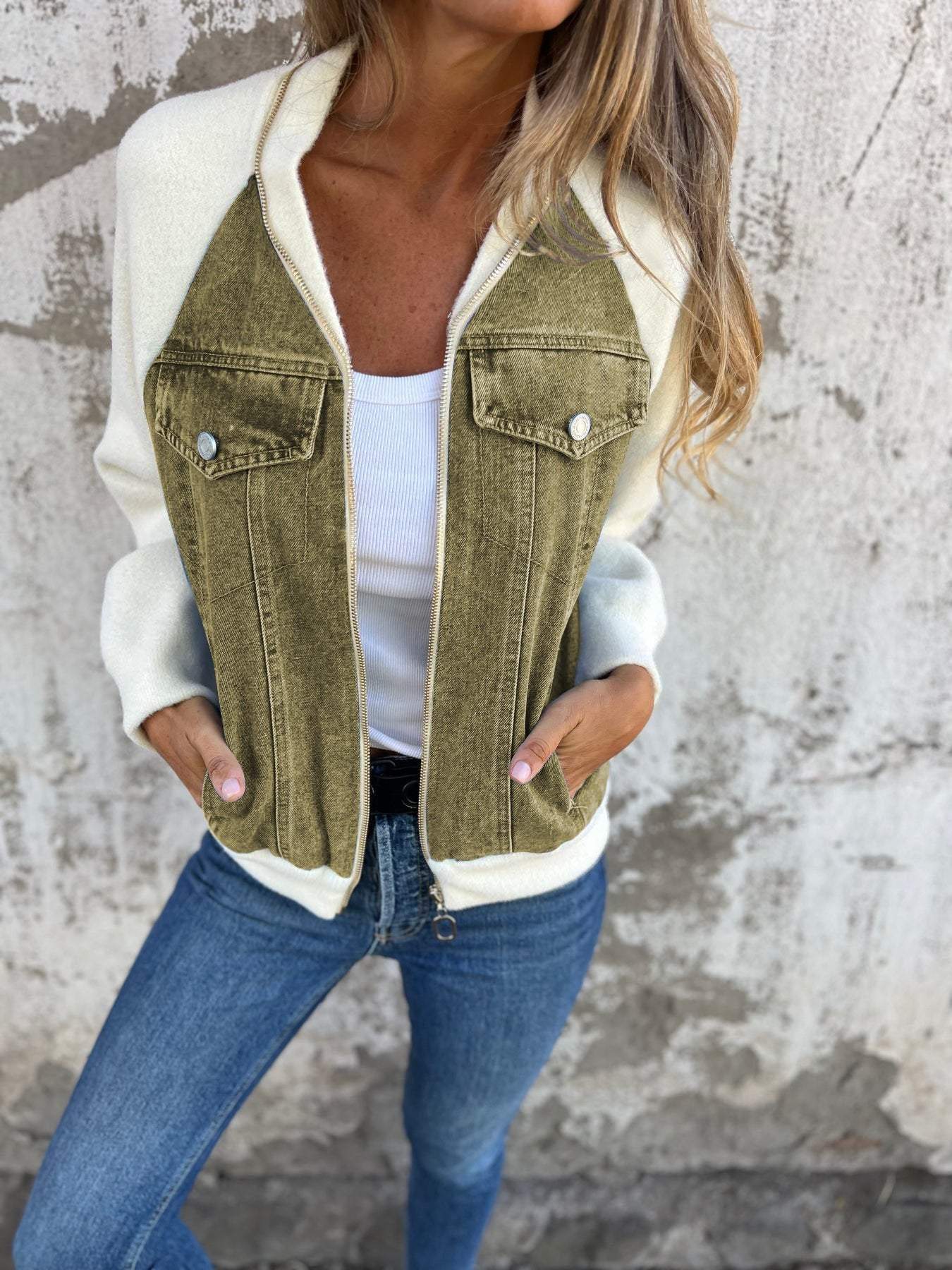 Poiris | Moderne Jacke mit Denim