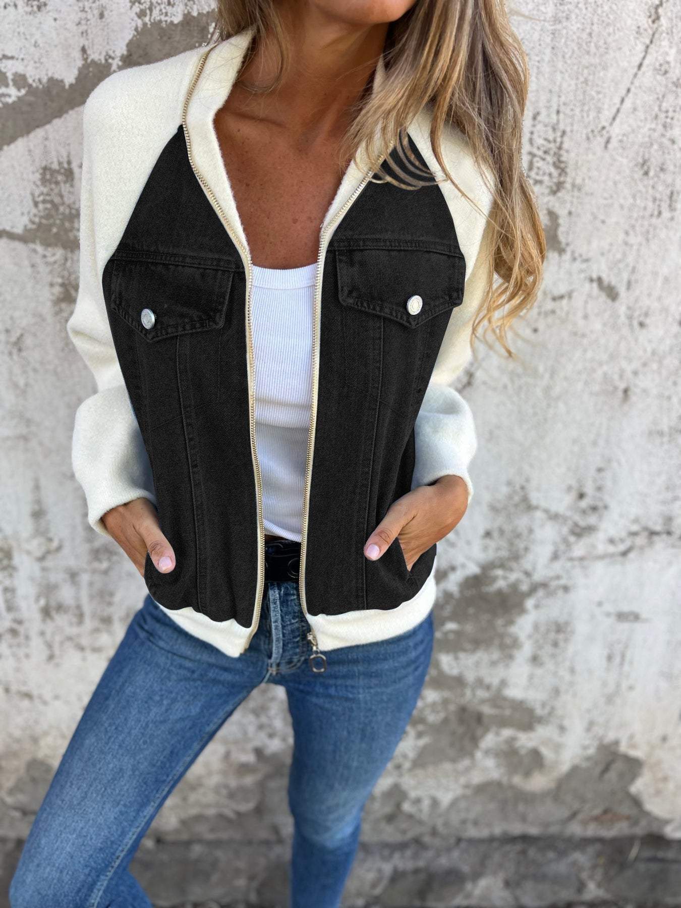 Poiris | Moderne Jacke mit Denim