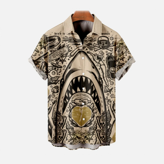 Lässiges Shark Print Sommerhemd - Youpi