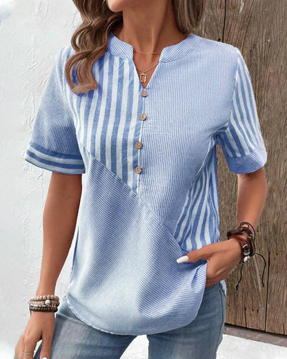 Barbara - Elegante Bluse mit Kunsthandwerksdruck für Damen