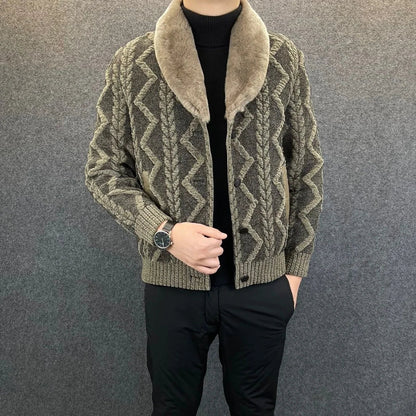 Modische Wendestrickjacke für Herren für den Winter - Robin