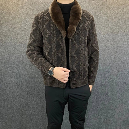 Modische Wendestrickjacke für Herren für den Winter - Robin