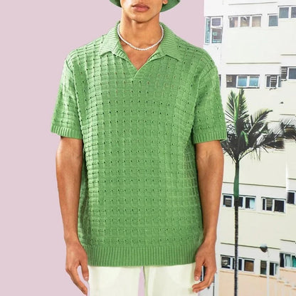 Stylisches Herren Strick-Sommer-Poloshirt - Kraven