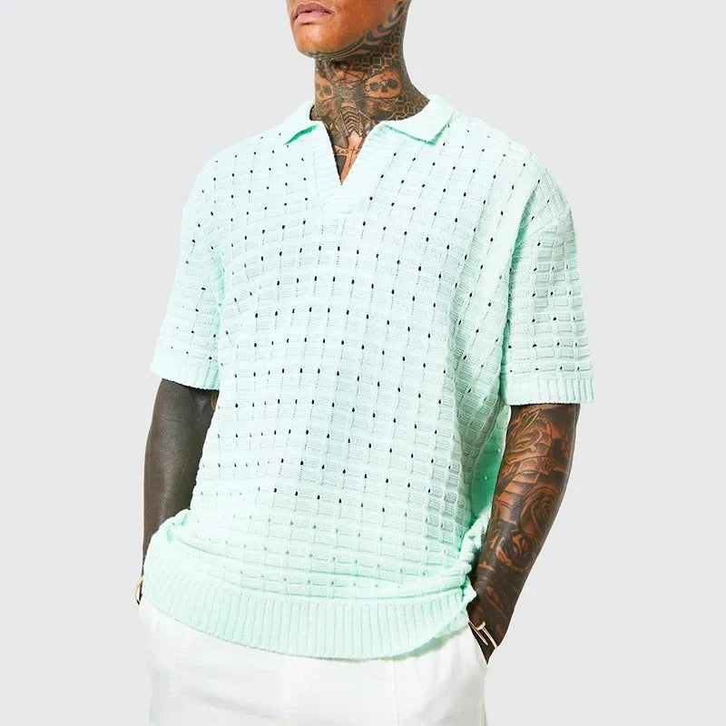Stylisches Herren Strick-Sommer-Poloshirt - Kraven
