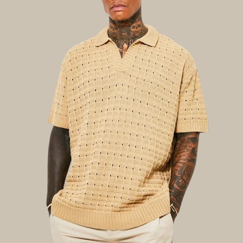 Stylisches Herren Strick-Sommer-Poloshirt - Kraven
