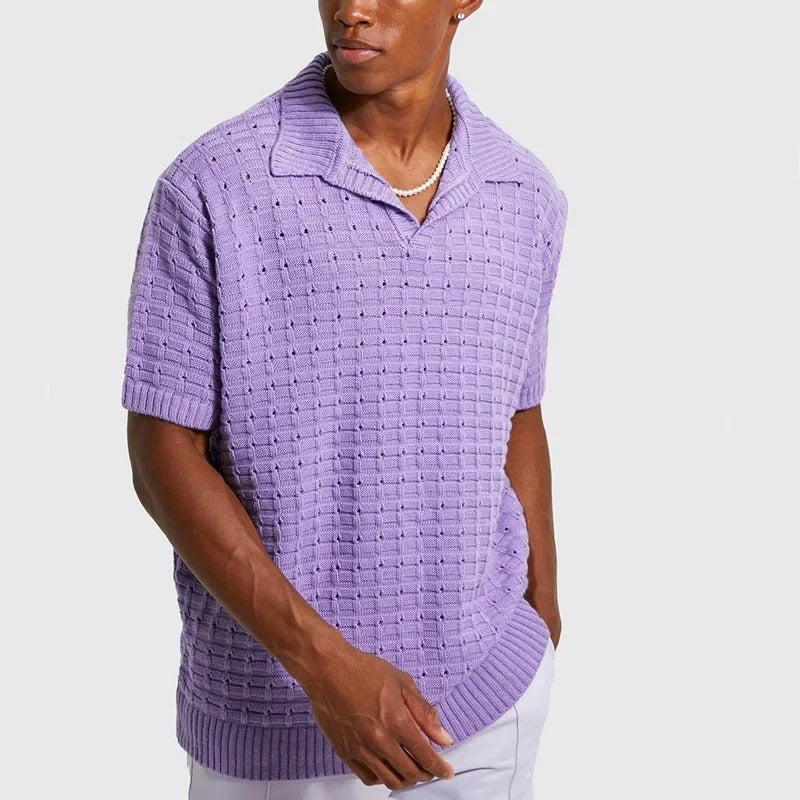 Stylisches Herren Strick-Sommer-Poloshirt - Kraven
