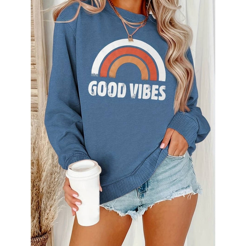 Lena - Lässiges Damen Sweatshirt mit Good Vibes Print