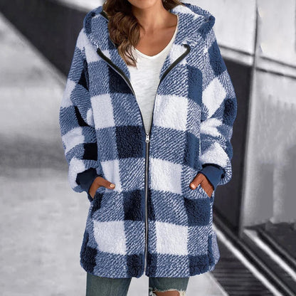 Leonie - Kariertes Damen Kapuzenjacke
