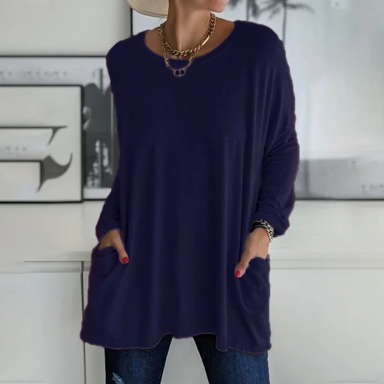 Nina - Lässiger Damenpullover mit praktischen Taschen