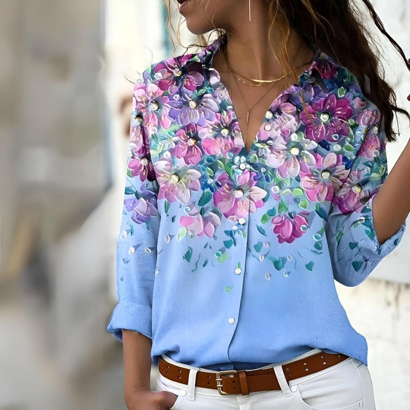 Carla - Lässige Damenbluse mit trendigem Muster