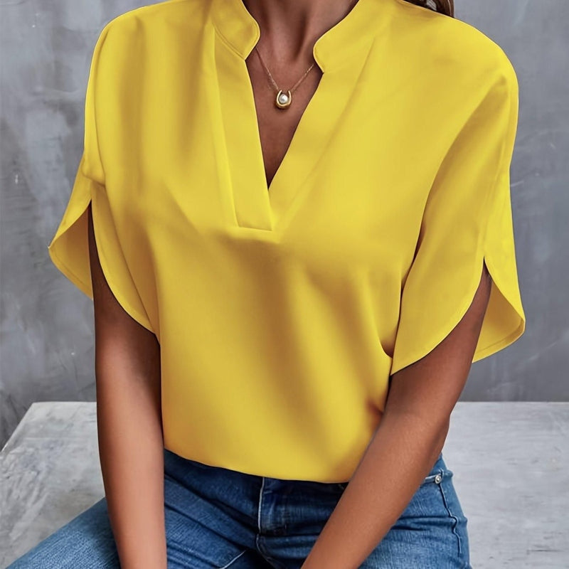Juliet - Leichte elegante Damenbluse mit V-Ausschnitt