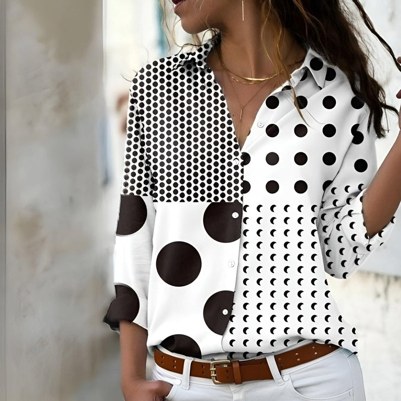 Carla - Lässige Damenbluse mit trendigem Muster